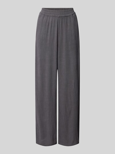 Jake*s Casual Wide Leg Stoffhose mit elastischem Bund Dunkelgrau 2