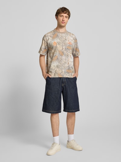 ANOTHER COTTON LAB Relaxed Fit T-Shirt mit Logo-Print Beige 1