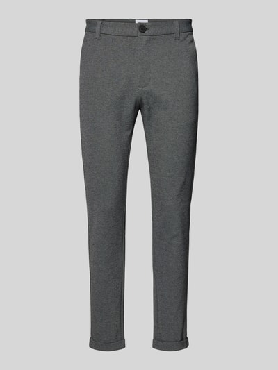 Lindbergh Slim fit stoffen broek met verkort model Middengrijs - 2