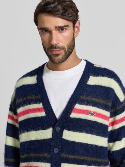 Lacoste Relaxed Fit Strickjacke mit Woll-Anteil Dunkelblau 3