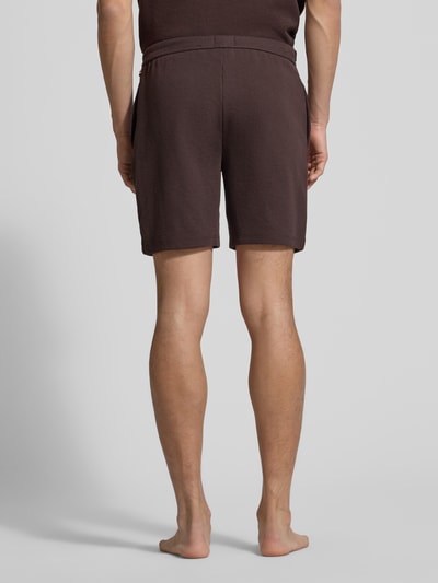 BOSS Regular Fit Sweatshorts aus Baumwoll-Mix Modell 'WAFFLE SHORTS' Mittelbraun 5