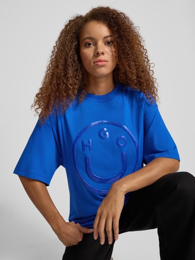 Hugo Blue T-shirt o kroju relaxed fit z czystej bawełny  Błękitny 3