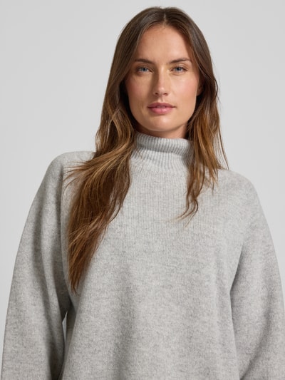 Drykorn Strickpullover mit Stehkragen Hellgrau Melange 3
