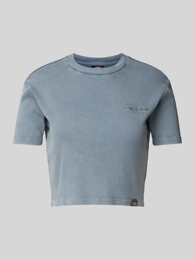 Dickies Cropped T-Shirt in Ripp-Optik Modell 'PLENTYWOOD' Blau 2
