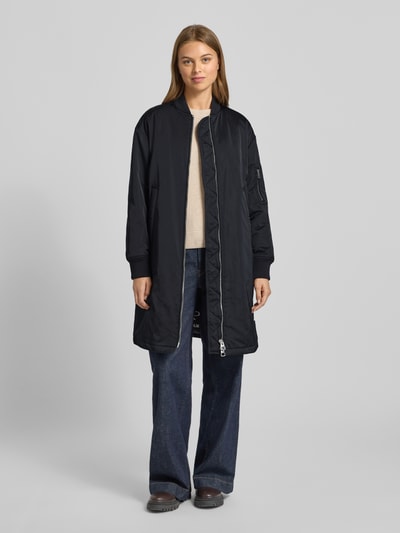 Marc O'Polo Comfort fit lange jas in bomberstijl Marineblauw - 1