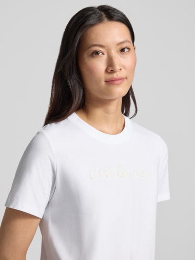 COMMA Regular Fit T-Shirt mit Motiv-Print Offwhite 3