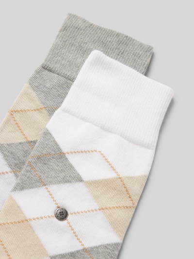 Burlington Socken mit Label-Applikation Modell 'Everyday Argyle' im 2er-Pack Mittelgrau 2