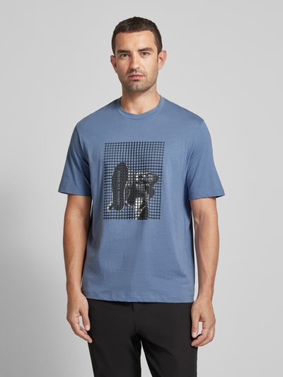 ARMANI EXCHANGE T-Shirt mit geripptem Rundhalsausschnitt Rauchblau 4