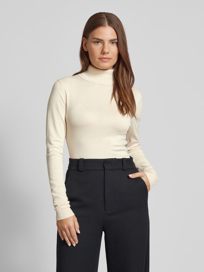 Vero Moda Slim fit shirt met lange mouwen van viscosemix met col, model 'GLORY' Offwhite - 4