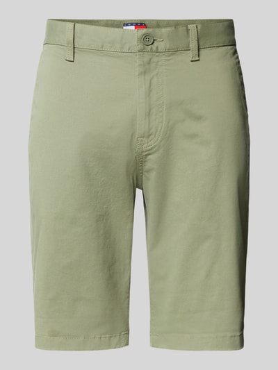 Tommy Jeans Slim Fit Chinoshorts aus Baumwoll-Mix Modell 'SCANTON' Oliv 2