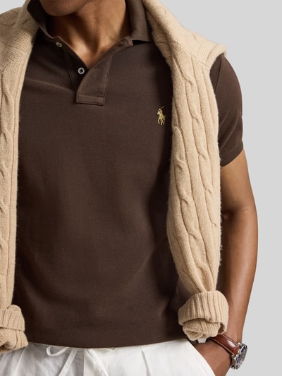 Polo Ralph Lauren slim fit poloshirt van puur katoen Donkerbruin - 3