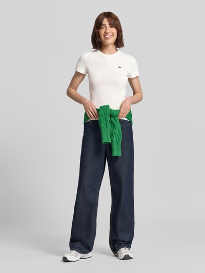 Lacoste Slim Fit T-Shirt aus reiner Baumwolle Modell 'TF5538' Offwhite 1