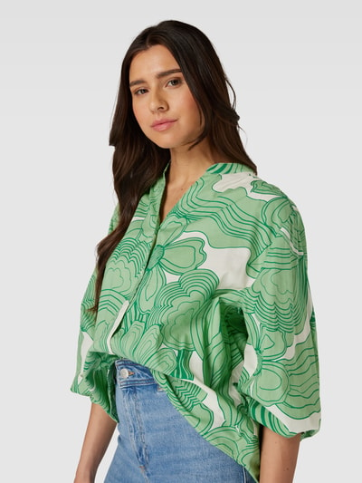 OPUS Blouse met all-over motief, model 'Faomi' Lichtgroen - 3