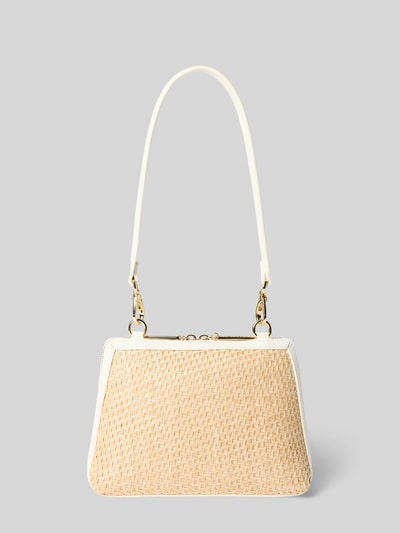 Produktfoto, Handtasche mit Label-Applikation Modell 'DEMETRA' von VALENTINO BAGS, beige Struktur, Hauptfach mit Reißverschluss, Schulterriemen, Breite 25 cm, Länge 17 cm, Tiefe 9 cm, Länge Schulterriemen 122 cm