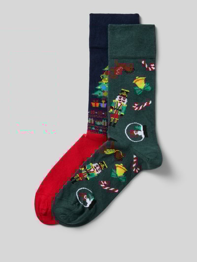 Christian Berg Men Socken mit geripptem Abschluss Metallic Gruen 1