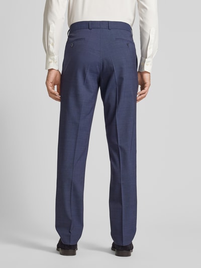 Carl Gross Regular fit pantalon met persplooien, model 'Sendrik' Blauw - 5