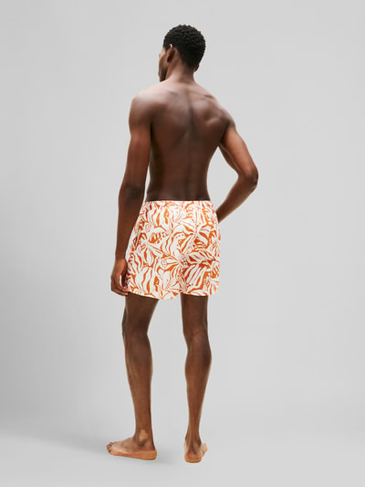 Tommy Hilfiger Regular Fit Badeshorts mit Allover-Muster Orange 5