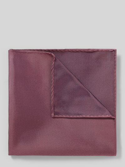 Produktfoto, Einstecktuch aus reiner Seide von Blick in Bordeauxrot, quadratisches Design, dezentes Strukturmuster, Maße 30 x 30 cm.