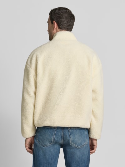 American Vintage fleecejack met opstaande kraag en labeldetail model 'HOKTOWN' Ecru - 5