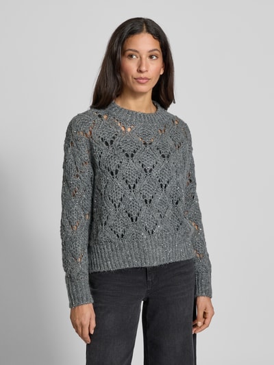 Rich & Royal Strickpullover mit Rundhalsausschnitt Dunkelgrau 4