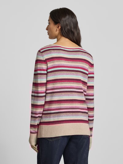 Christian Berg Woman Gebreide pullover van viscosemix met ronde hals Metallic beige gemêleerd - 5