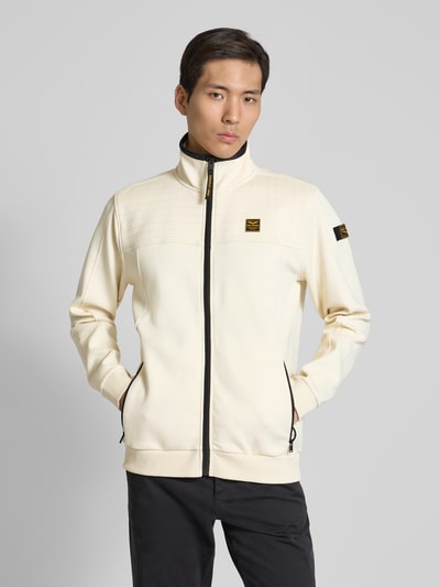 PME Legend Sweatjacke mit Label-Badges Modell 'spacer look' Offwhite 4