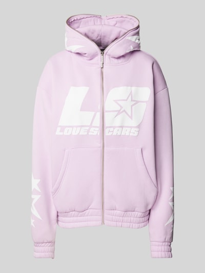 LOVE SCARS Sweatjacke mit Label-Print Flieder 1