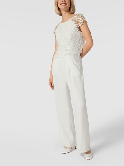 Apart Glamour Braut-Jumpsuit mit floralem Spitzenbesatz Offwhite 4