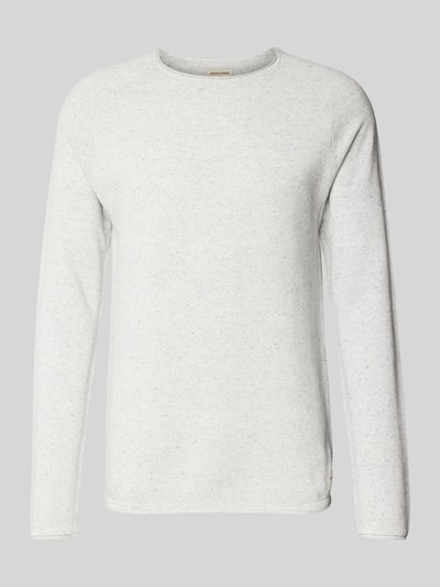 Jack & Jones Gebreide pullover met labelpatch, model 'HILL' Middengrijs gemêleerd - 2