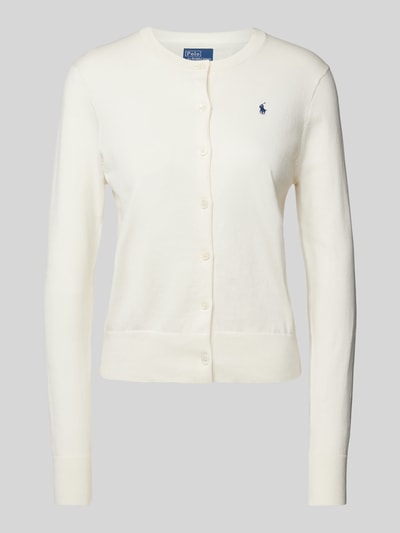 Polo Ralph Lauren Strickjacke mit Label-Stitching Offwhite 2