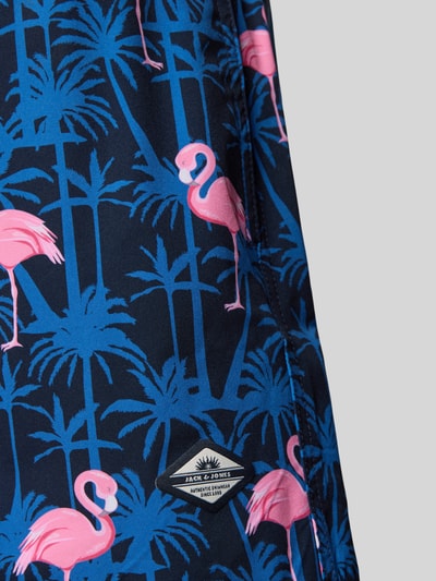 JACK & JONES Zwembroek in all-over look model 'MAUI VIBES NOVELTY' Donkerblauw - 2