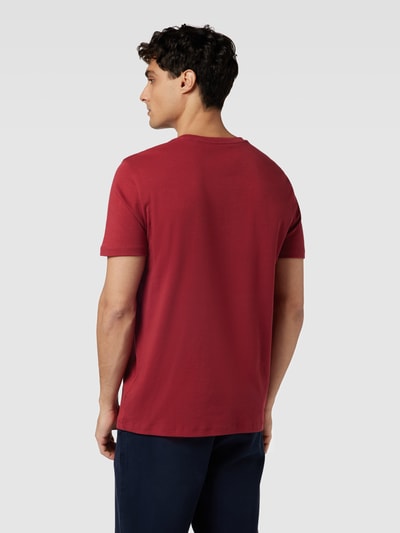 Christian Berg Men T-shirt met geribde ronde hals Donkerrood - 5