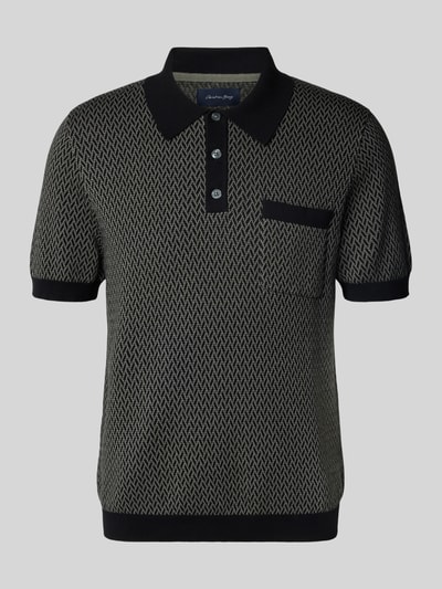 Christian Berg Men Poloshirt mit kurzer Knopfleiste Black 2