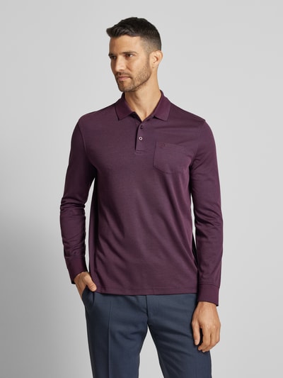 bugatti Poloshirt met borstzak Aubergine - 4