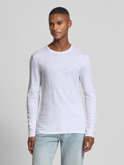 American Vintage Shirt met lange mouwen en ronde hals, model 'BYSAPICK' Wit - 4