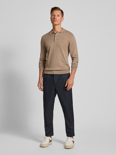 Casual Friday Gebreide pullover met kasjmier en polokraag, model 'FRODE' Beige - 1