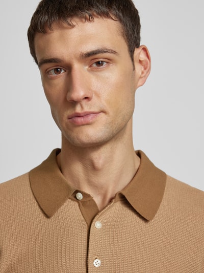 Scotch & Soda Regular fit poloshirt met structuurmotief Beige - 3