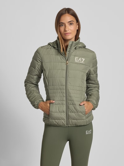 EA7 Emporio Armani Gewatteerd jack met labelprint Olijfgroen - 4