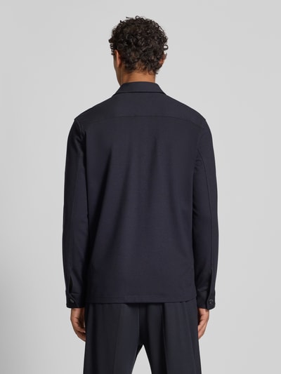 Marc O'Polo Regular Fit Hemdjacke aus Viskose-Mix - Marc O'Polo × DFB Travel Collection Dunkelblau 5