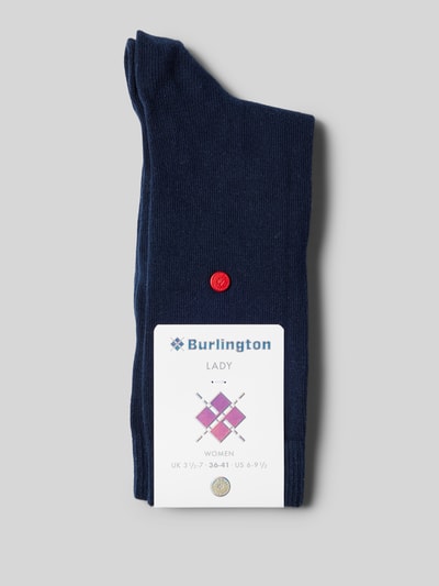 Burlington Socken in unifarbenem Design Modell 'LADY' Dunkelblau 3