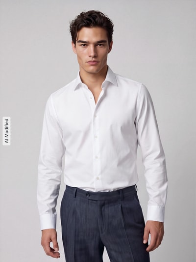 Seidensticker Koszula o kroju slim fit z czystej bawełny model 'New Kent' Biały 4