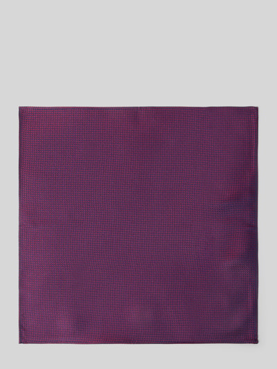 Produktfoto, Einstecktuch aus Seide mit Strukturmuster von Monti in quadratischer Form, rot-blauer Farbverlauf, Größe 27 x 27 cm.