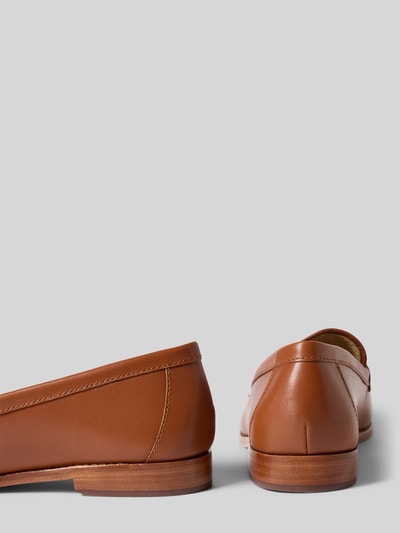 Produktfoto, Loafer aus echtem Rindsleder von Lauren Ralph Lauren in Two-Tone-Optik, quadratische Schuhspitze, Glattleder, Bast.