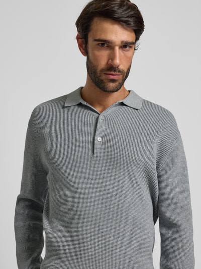 OLYMP Level Five Strickpullover mit Kentkragen Silber 3