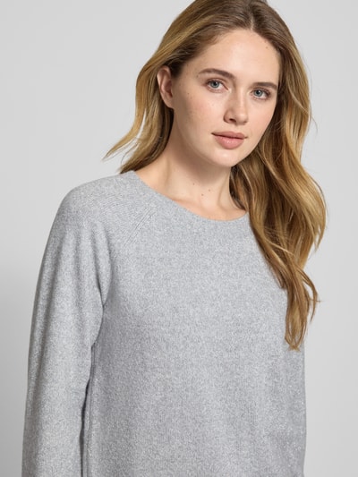 Vero Moda Regular Fit Strickpullover mit Crew Neck Modell 'DOFFYSHINE' Hellgrau 3