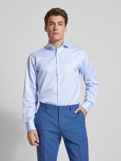 Stenstroms Slim Fit Business-Hemd mit Haifischkragen Blau 4