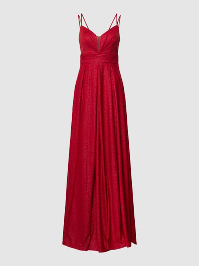 Jake*s Cocktail Maxikleid mit Taillenband Rot Melange 1