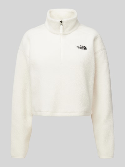 The North Face Sweter krótki z polaru z wyhaftowanym logo Złamany biały 2