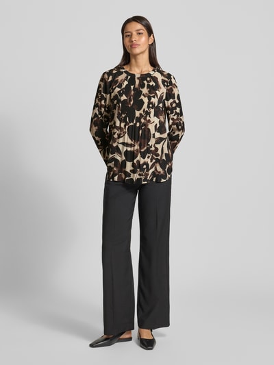 Betty Barclay Regular Fit Bluse mit Plisseefalten Dunkelbraun 1