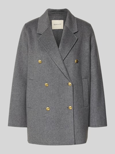GANT Jacke aus Woll-Mix mit Kaschmir-Anteil  Mittelgrau Melange 2